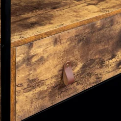 IDMarket Commode bois et métal avec 2 tiroirs* Meubles Tiroirs|Collection Vintage