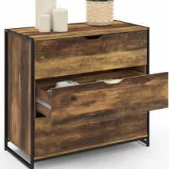 IDMarket Commode design industriel 3 tiroirs avec étagère* Meubles Tiroirs|Meubles Bas