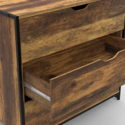 IDMarket Commode design industriel 3 tiroirs avec étagère* Meubles Tiroirs|Meubles Bas