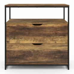 IDMarket Commode design industriel 2 tiroirs avec étagère* Meubles Tiroirs|Meubles Bas