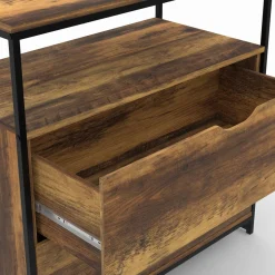 IDMarket Commode design industriel 2 tiroirs avec étagère* Meubles Tiroirs|Meubles Bas