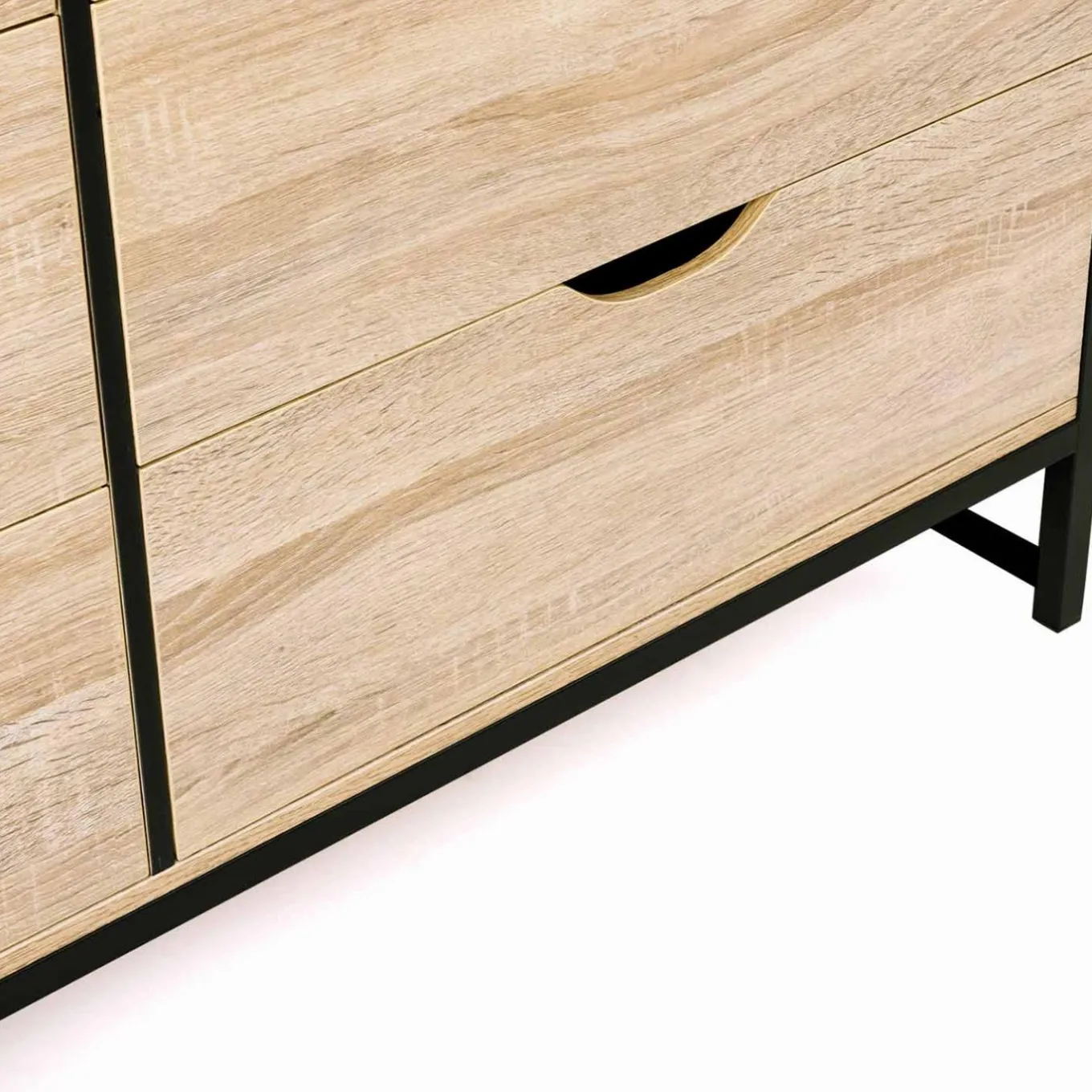 IDMarket Commode design industriel 6 tiroirs 140 cm* Meubles Tiroirs|Meubles Bas