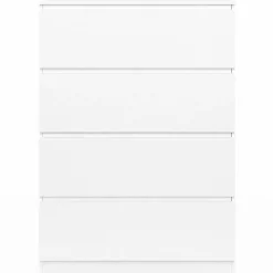 IDMarket Commode en bois blanc avec 4 tiroirs 75 cm* Collection Agencement Magasin|Petits Meubles