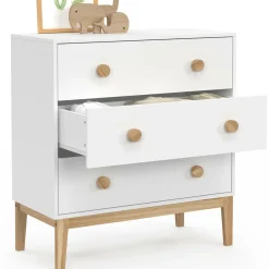 IDMarket Commode enfant blanc et bois*Enfant Meubles Tiroirs|Meubles Bas