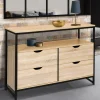 IDMarket Commode industrielle 4 tiroirs et étagère* Meubles Tiroirs|Meubles Bas