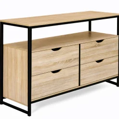IDMarket Commode industrielle 4 tiroirs et étagère* Meubles Tiroirs|Meubles Bas
