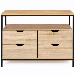 IDMarket Commode industrielle 4 tiroirs et étagère* Meubles Tiroirs|Meubles Bas