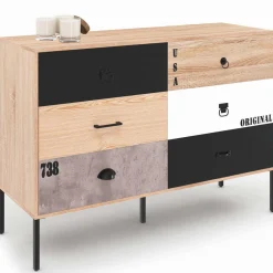 IDMarket Commode industrielle 6 tiroirs dépareillés* Meubles Tiroirs|Meubles Bas