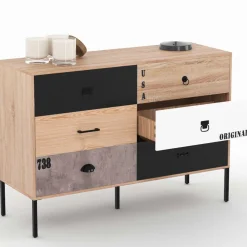 IDMarket Commode industrielle 6 tiroirs dépareillés* Meubles Tiroirs|Meubles Bas