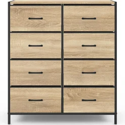 IDMarket Commode industrielle avec 8 tiroirs en tissu* Meubles Tiroirs|Meubles Bas