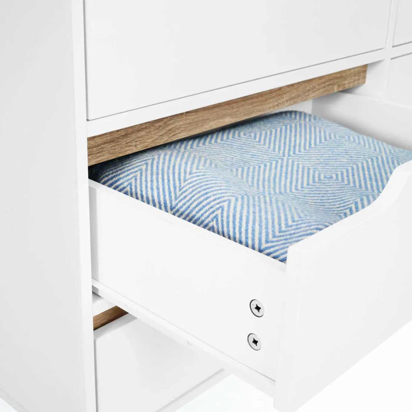 IDMarket Commode scandinave 6 tiroirs blanche avec pieds en bois* Meubles Tiroirs|Meubles Blancs