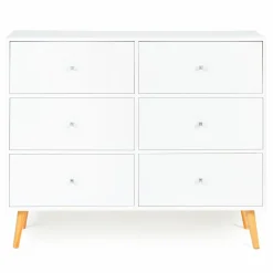 IDMarket Commode scandinave 6 tiroirs bois blanc* Meubles Tiroirs|Meubles Bas