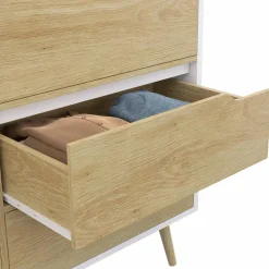 IDMarket Commode scandinave blanche effet hêtre* Meubles Tiroirs|Meubles Blancs