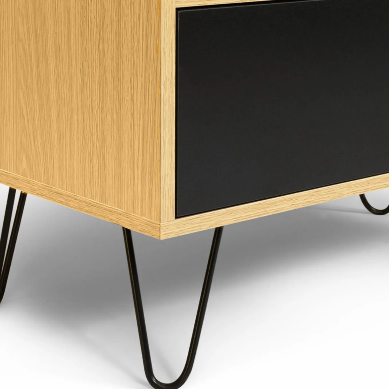 IDMarket Commode vintage 6 tiroirs bois et noir* Meubles Tiroirs|Meubles Bas