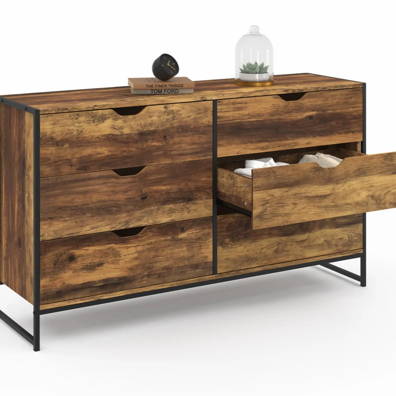 IDMarket Commode XXL design industriel avec 6 tiroirs* Meubles Tiroirs|Meubles Bas