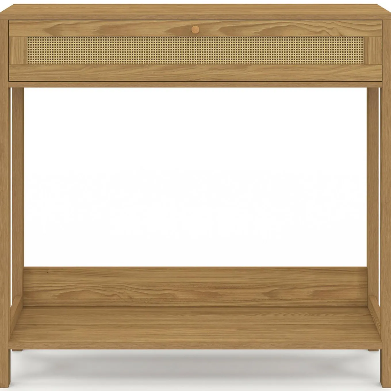 IDMarket Console 1 tiroir effet naturel cannage* Meubles Tiroirs|Collection Cannage