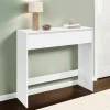 IDMarket Console bois blanc 1 tiroir design moderne* Meubles Tiroirs|Meubles Blancs