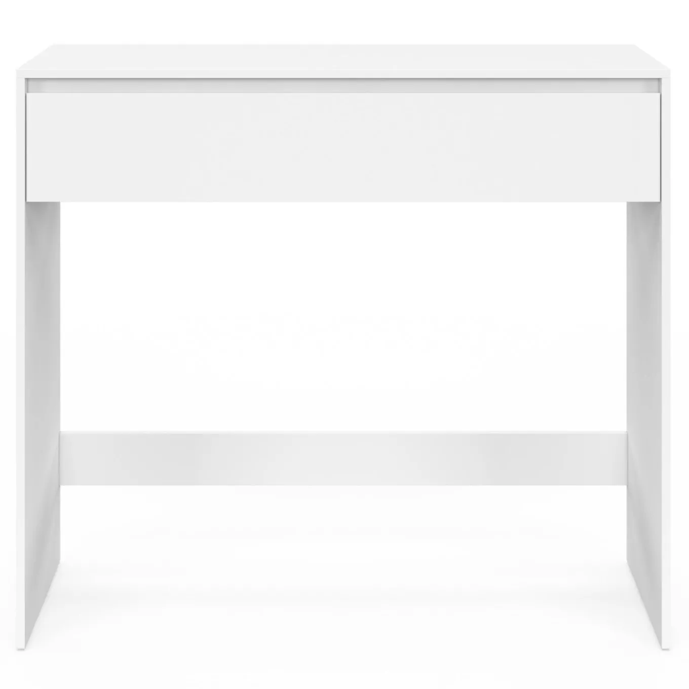 IDMarket Console bois blanc 1 tiroir design moderne* Meubles Tiroirs|Meubles Blancs