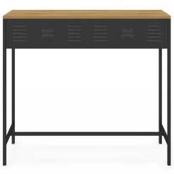 IDMarket Console bois et métal 1 tiroir design industriel* Consoles