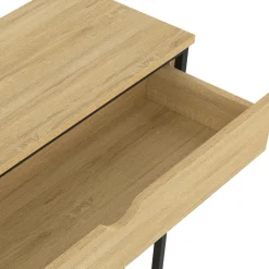 IDMarket Console bois et métal 1 tiroir 2 étagères design industriel* Meubles Tiroirs|Petits Meubles