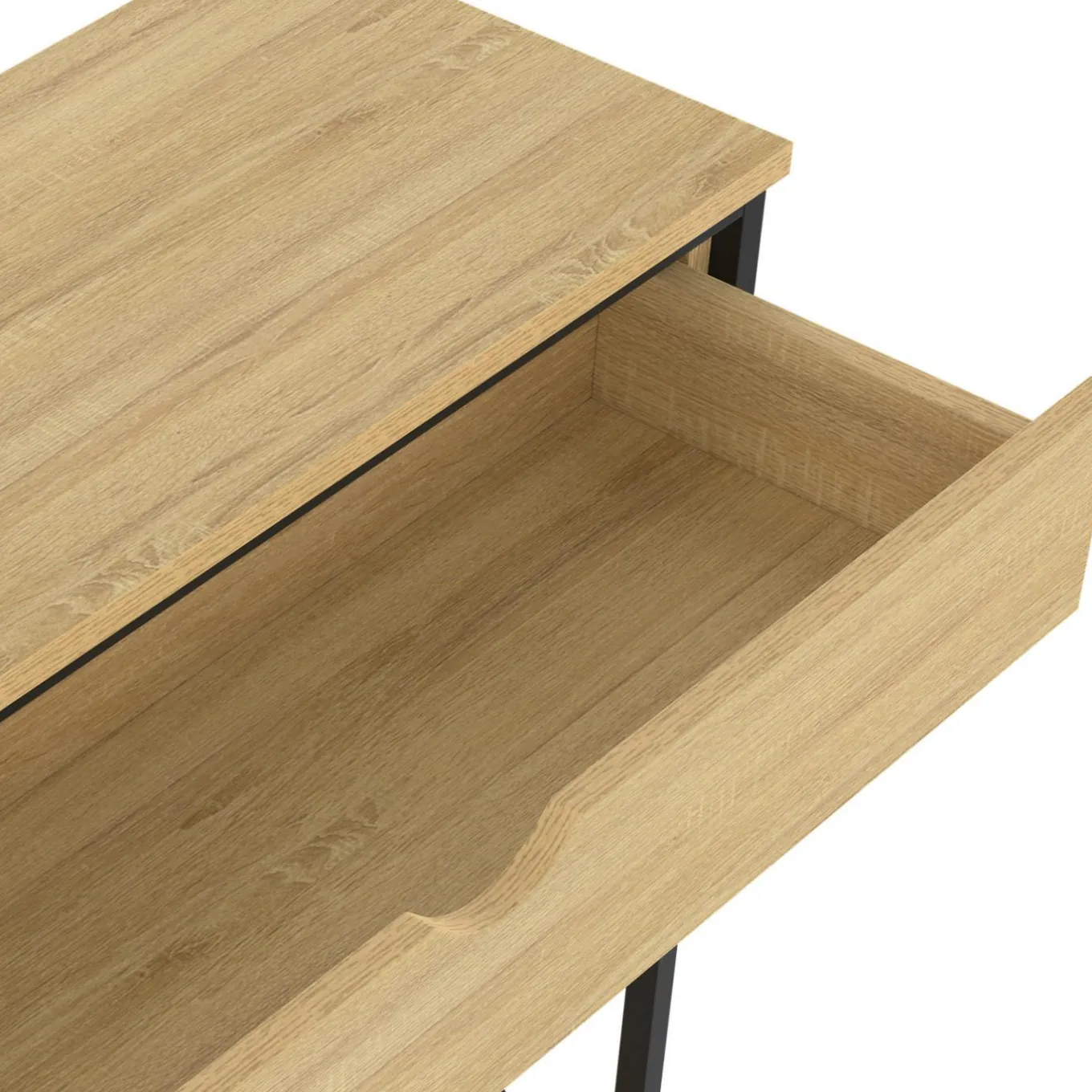 IDMarket Console bois et métal 1 tiroir 2 étagères design industriel* Meubles Tiroirs|Petits Meubles