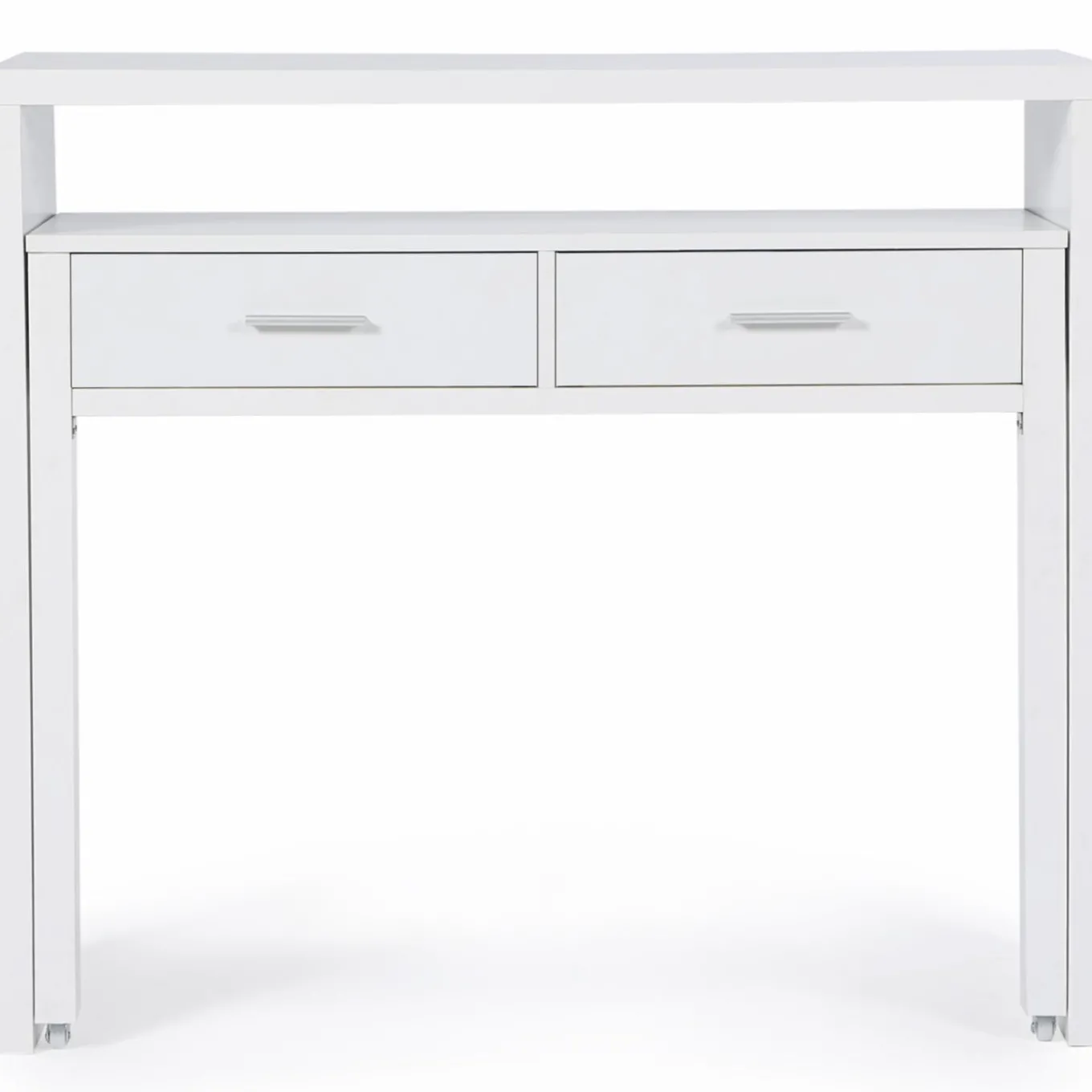 IDMarket Console bureau extensible blanc* Meubles Blancs|Collection Design