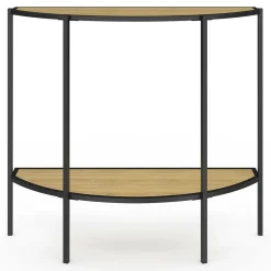 IDMarket Console demi-lune industrielle avec 1 étagère* Collection Design|Petits Meubles