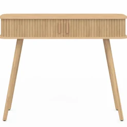 IDMarket Console d’entrée bois 2 portes coulissantes effet lattes* Meubles En Bois|Collection Vintage