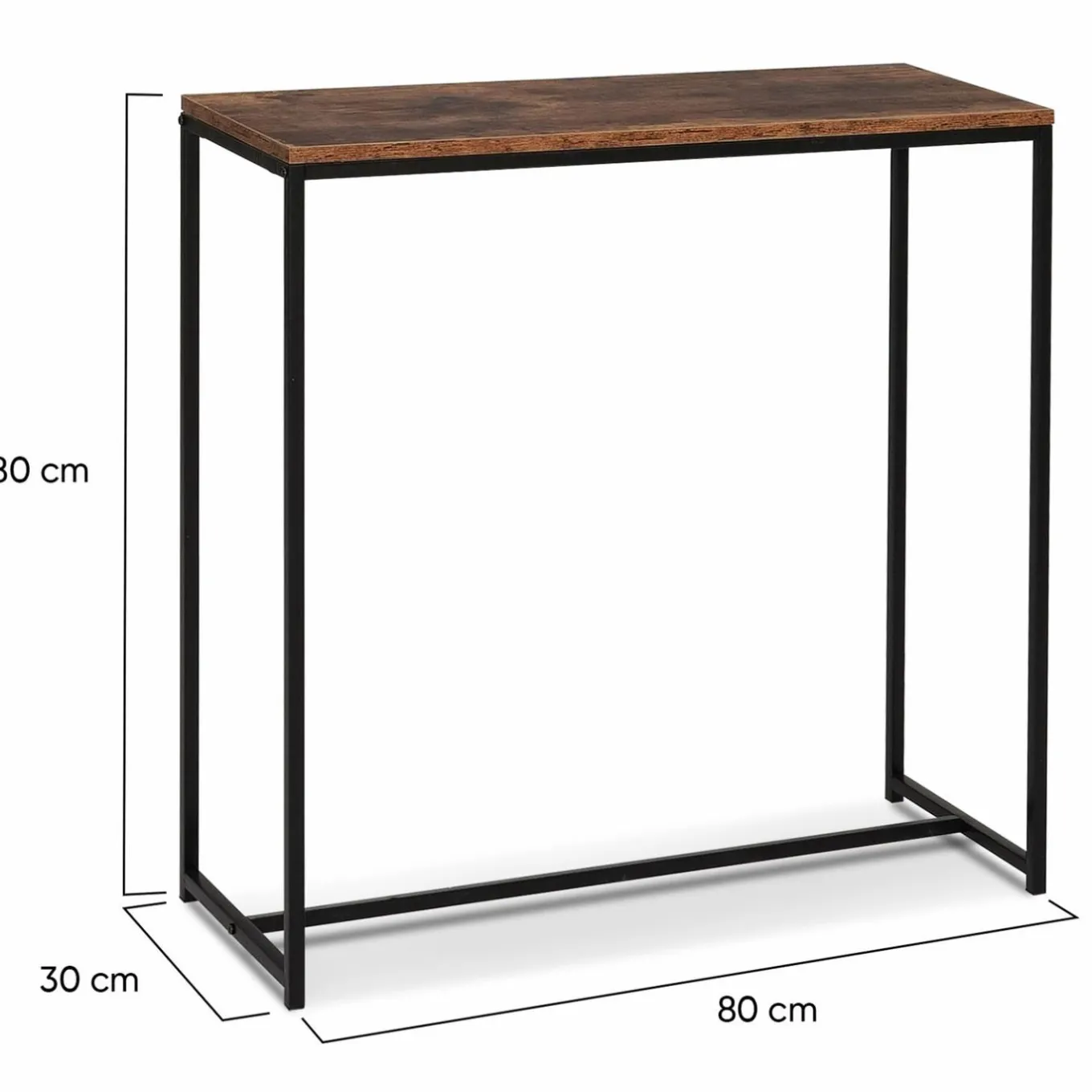 IDMarket Console industrielle bois effet vieilli et métal noir* Collection Agencement Magasin|Collection Vintage