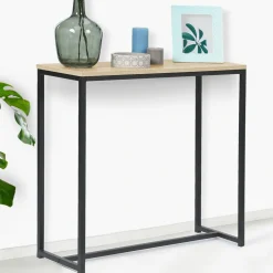 IDMarket Console industrielle bois et métal* Meubles En Bois|Collection Industrielle