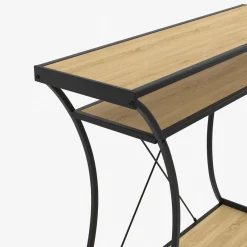 IDMarket Console industrielle pieds courbés double étagères* Petits Meubles|Consoles