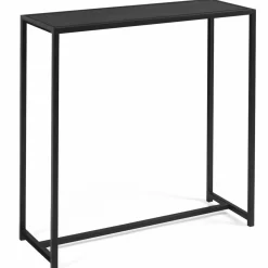 IDMarket Console métal noir style industriel 80 cm* Meubles Noirs|Collection Métal