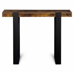 IDMarket Console noire et bois effet vieilli* Collection Agencement Magasin|Collection Vintage