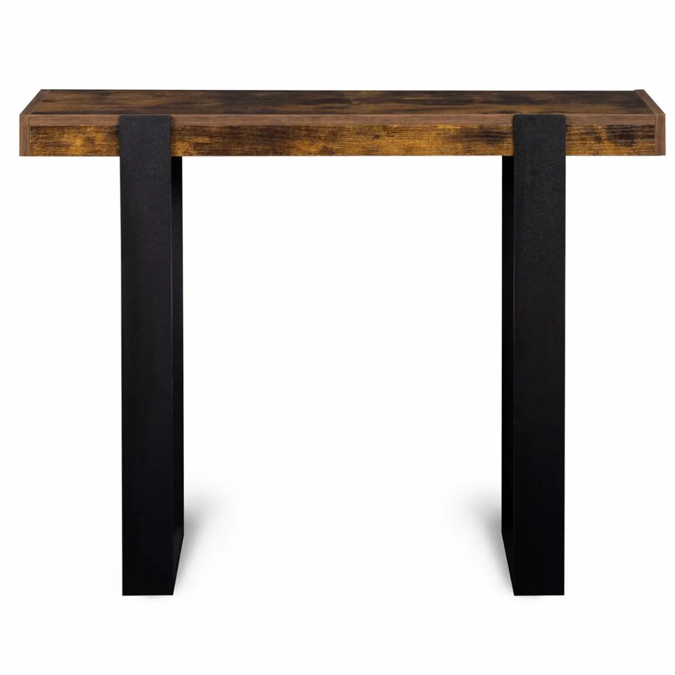 IDMarket Console noire et bois effet vieilli* Collection Agencement Magasin|Collection Vintage