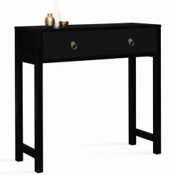 IDMarket Console noire style asiatique 1 tiroir* Meubles Tiroirs|Collection Contemporaine