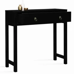 IDMarket Console noire style asiatique 1 tiroir* Meubles Tiroirs|Collection Contemporaine