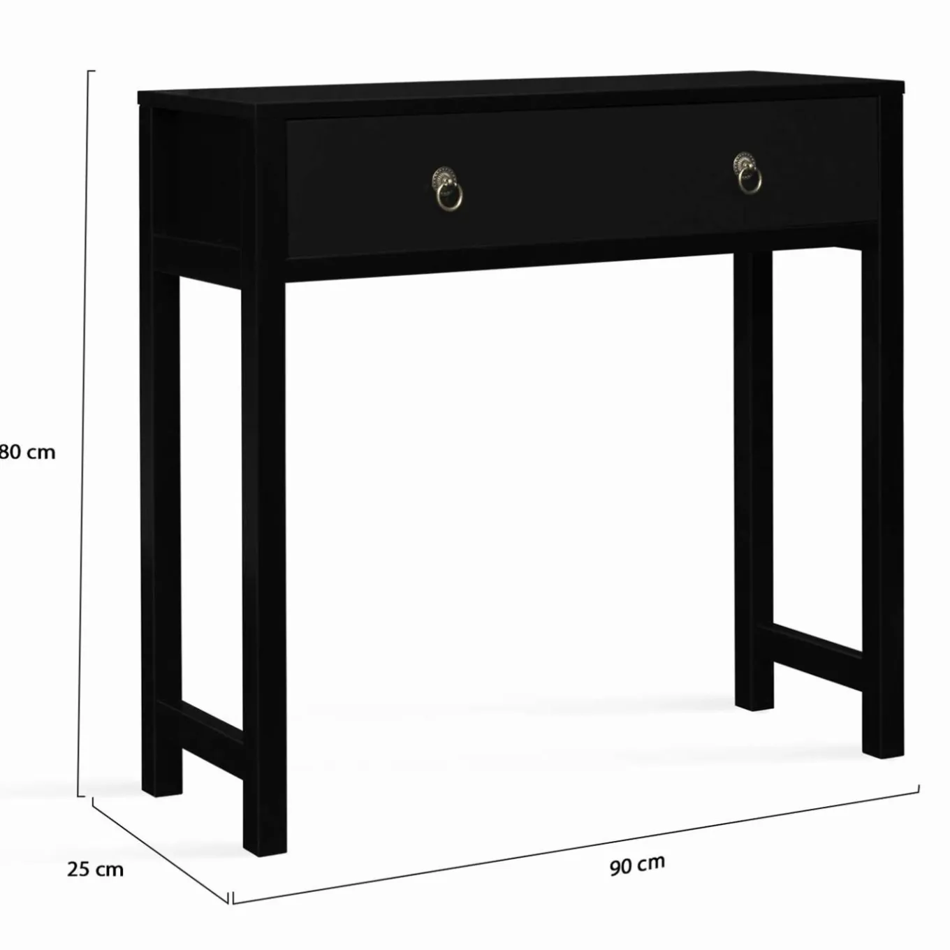 IDMarket Console noire style asiatique 1 tiroir* Meubles Tiroirs|Collection Contemporaine