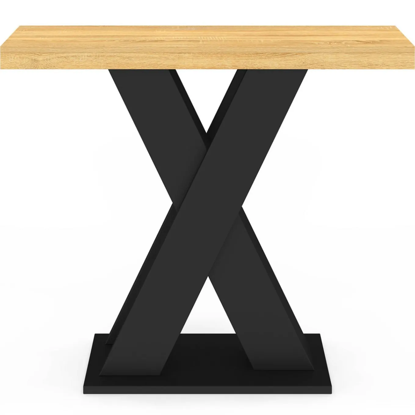IDMarket Console plateau bois et pied X noir* Consoles|Bureaux Consoles