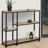IDMarket Console étagère bibliothèque style industriel bois et métal* Collection Agencement Magasin|Collection Télétravail