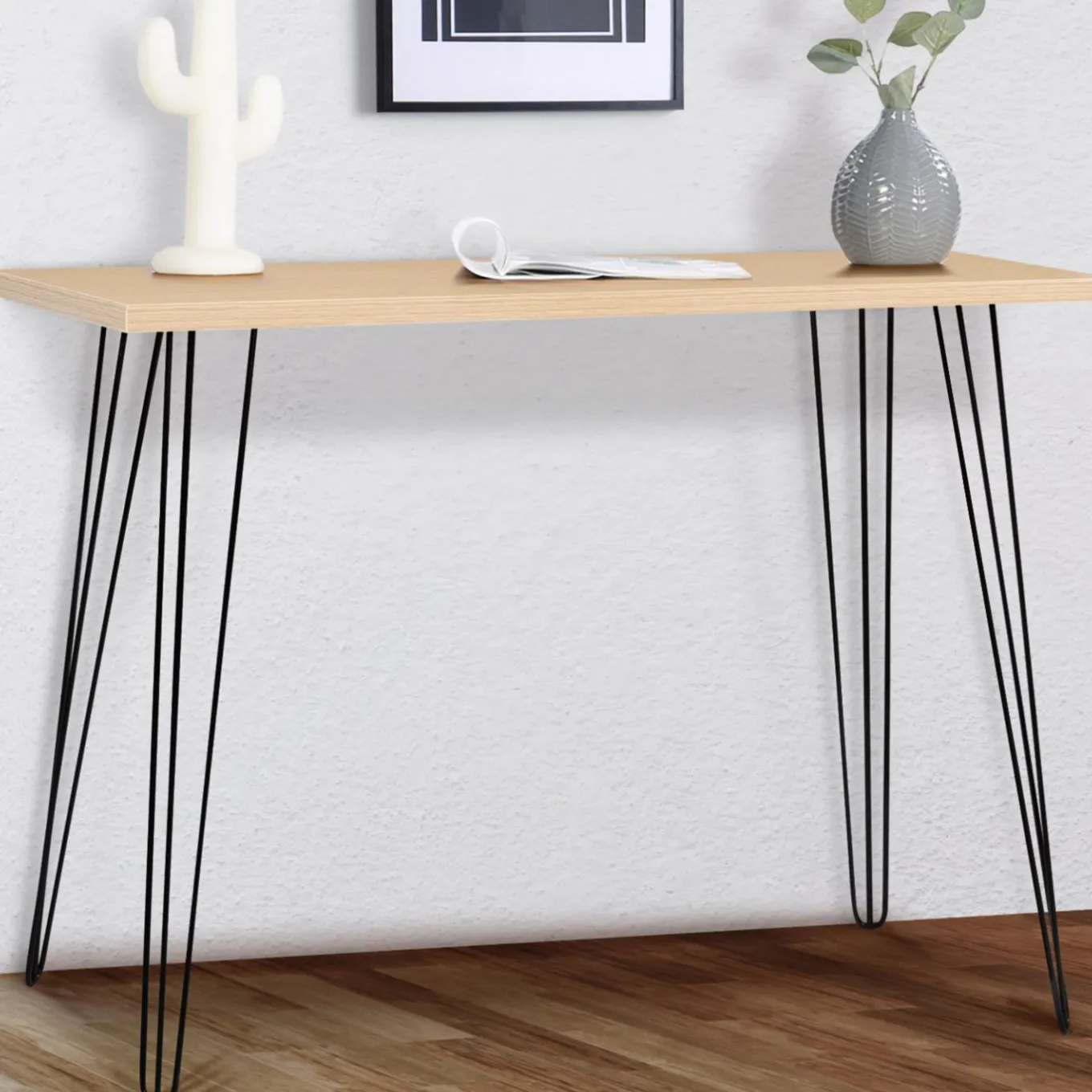 IDMarket Console vintage bois pieds épingle* Meubles En Bois|Collection Agencement Magasin