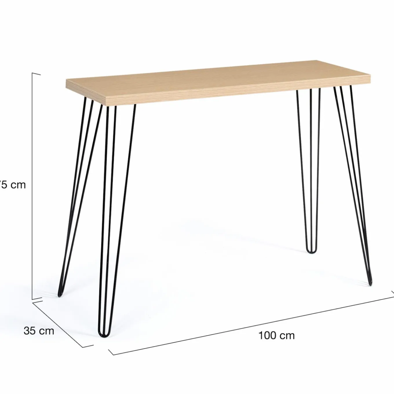 IDMarket Console vintage bois pieds épingle* Meubles En Bois|Collection Agencement Magasin