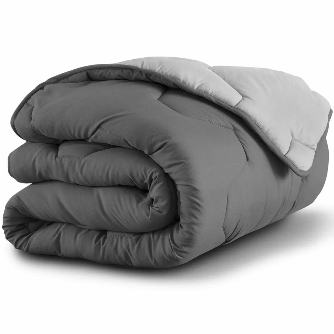 IDMarket Couette bicolore 140x200 gris foncé et gris clair* Couettes Et Oreillers|Chambre Complète Adulte