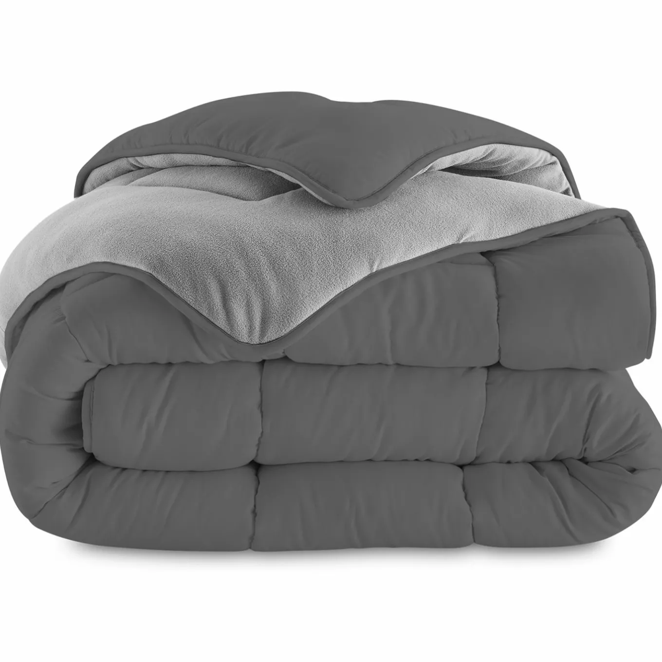 IDMarket Couette polaire biface 140x200 cm gris clair et foncé* Couettes Et Oreillers|Chambre Complète Adulte
