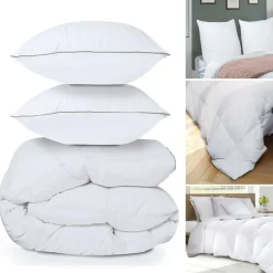IDMarket Couette 240x260 + 2 oreillers en plume d'oie* Couettes Et Oreillers|Chambre Complète Adulte