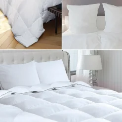 IDMarket Couette 240x260 + 2 oreillers en plume d'oie* Couettes Et Oreillers|Chambre Complète Adulte