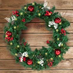 IDMarket Couronne de Noël avec 20 LED blanche* Décoration Et Accessoires|Plantes Artificielles