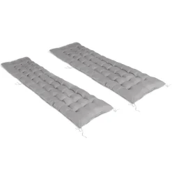 IDMarket Coussin bain de soleil transat gris 180 cm* Bains De Soleil|Fauteuils De Jardin