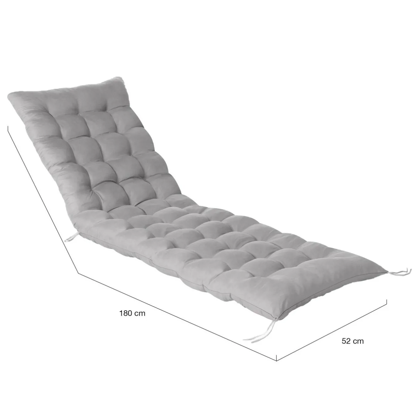 IDMarket Coussin bain de soleil transat gris 180 cm* Bains De Soleil|Fauteuils De Jardin
