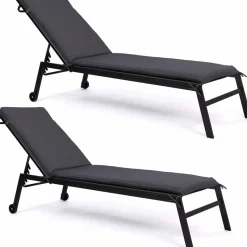 IDMarket Coussins transat gris 190 cm* Bains De Soleil|Fauteuils De Jardin