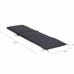 IDMarket Coussins transat gris 190 cm* Bains De Soleil|Fauteuils De Jardin